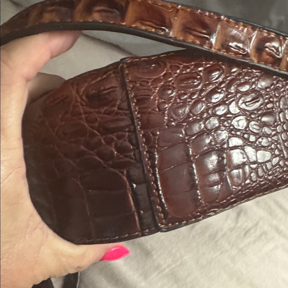 Brahmin Brown Crocodile Embossed Shoulder Bag - Picture 6 of 9